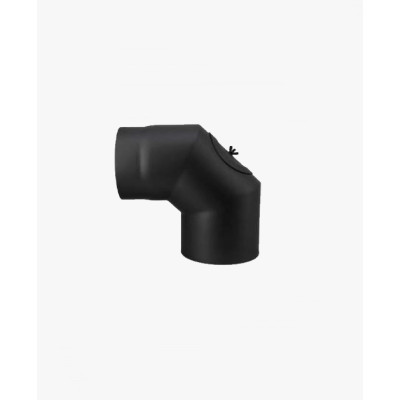Codo Anticalórico Acero Negro 2mm | 45° y 90° con Registro