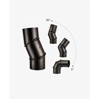 Codo Orientable 0-90º Acero Negro 2mm | La Boutique del Fuego