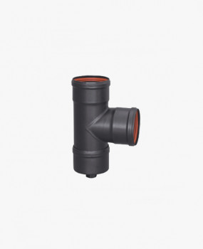 Té 90º con Tapón Pellet 100 mm Simple Pared | La Boutique del Fuego